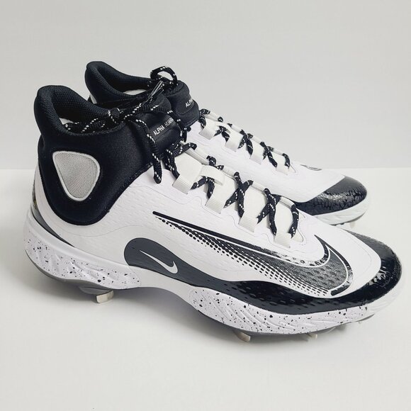 NEW Nike Alpha Huarache Elite 4 Mid Baseball Cleats FD2744-107 Size 12 White